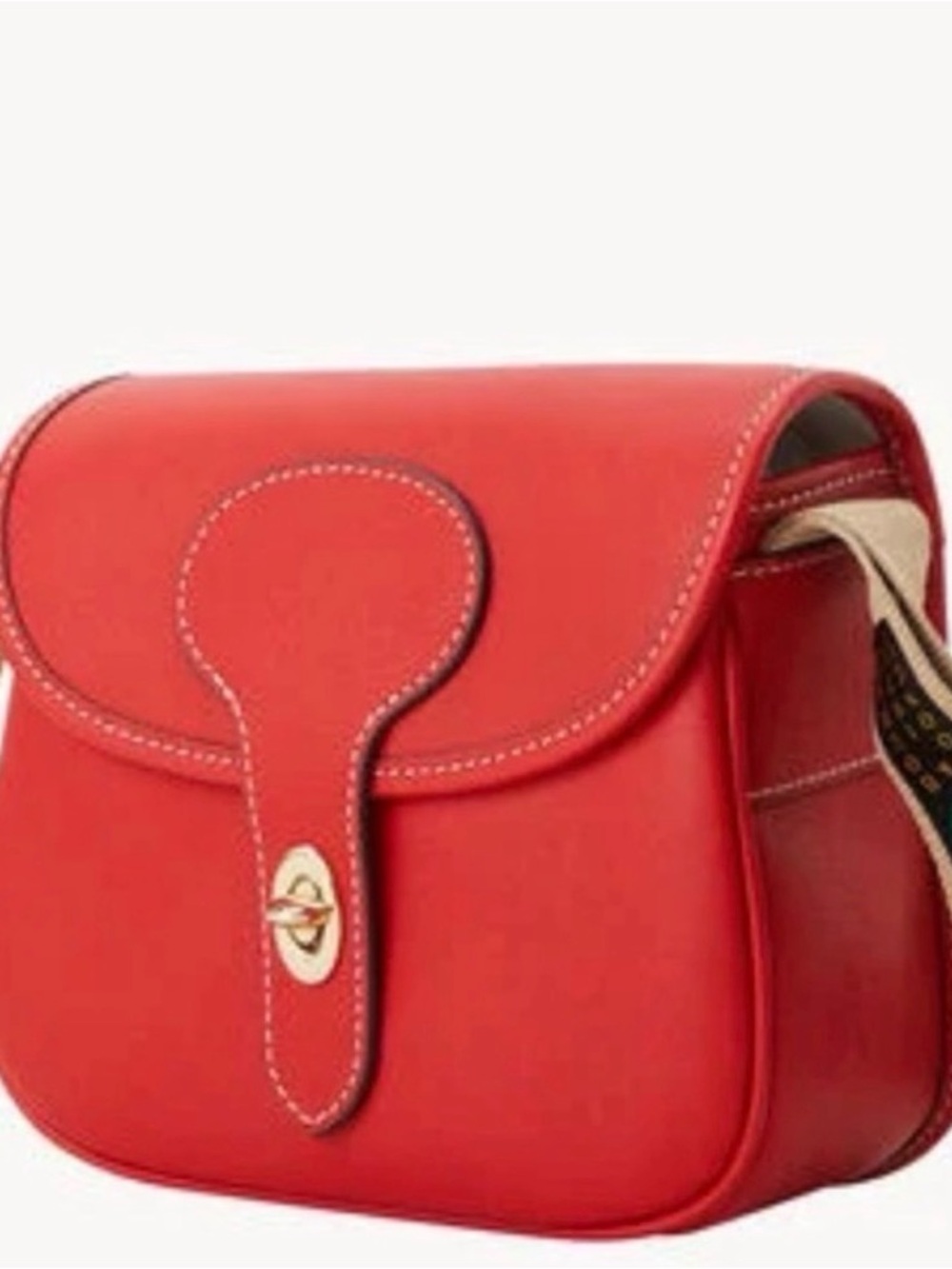 Dooney & Bourke Penrose Red Leather Saddle Crossbody